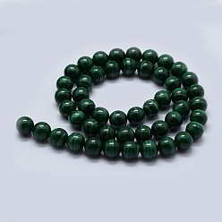 Malachite Natural Malachite Beads Strands, Grade AA, Round,  4mm, Hole: 0.6mm, about 95pcs/strand, 15.5 inch(39.5cm)