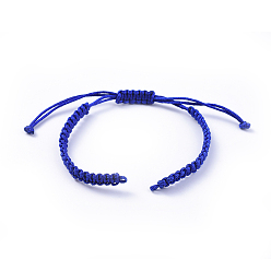 Средно-синий Плетеные шнур нейлона для поделок браслет решений, светло-синий, 145~155x5x2 мм, отверстие : 2~4 мм