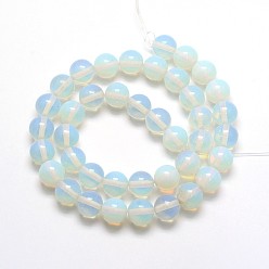 Opalite Perles rondes opale brins, 4mm, Trou: 0.8mm, Environ 97 pcs/chapelet, 14.5~15 pouce