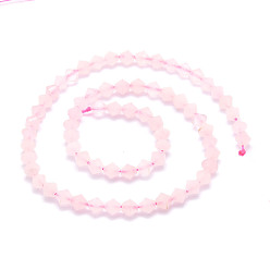 Rose Quartz Natural Rose Quartz Beads Strands, Faceted, Bicone, 5.5~6x5.5~6mm, Hole: 0.8mm, about 72pcs/strand, 15.55''(39.5cm)