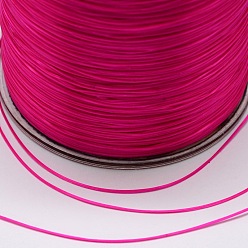 Fuchsia Flat Elastic Crystal String, Elastic Beading Thread, for Stretch Bracelet Making, Fuchsia, 0.6mm, about 328.08 yards(300m)/roll