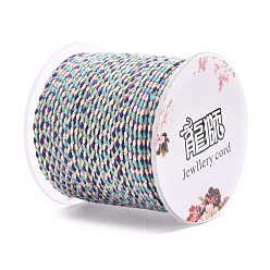 Colorful 4-Ply Polycotton Cord, Handmade Macrame Cotton Rope, with Gold Wire, for String Wall Hangings Plant Hanger, DIY Craft String Knitting, Colorful, 1.5mm, about 21.8 yards(20m)/roll