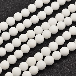 Malaysia Jade Natural Malaysia Jade Beads Strands, Round, Dyed & Heated, Frosted, 10mm, Hole: 1mm, about 38pcs/strand, 15 inch