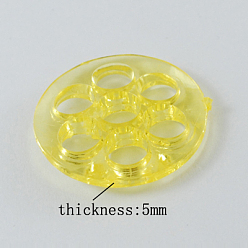 Mixed Color Transparent Acrylic Pendants, Flat Round, Mixed Color, 28x5mm, Hole: 6mm, about 400pcs/500g