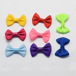 Mixed Color Handmade Woven Costume Accessories, Grosgrain Bowknot, Mixed Color, 21~23x36~37x6mm