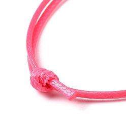 Rose Foncé Bracelet en fils de polyester ciré coréen faire, rose foncé, diamètre réglable: 40~70 mm