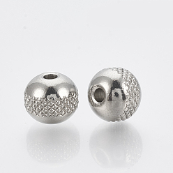 Stainless Steel Color 304 Stainless Steel Spacer Beads, Round, Stainless Steel Color, 8x7mm, Hole: 2mm