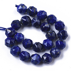 Lapis Lazuli Natural Lapis Lazuli Beads Strands, Faceted, Star Cut Round Beads, 6~7mm, Hole: 0.8~0.9mm, about 31~33pcs/Strand, 7.40 inch7.72 inch(18.8~19.6cm)