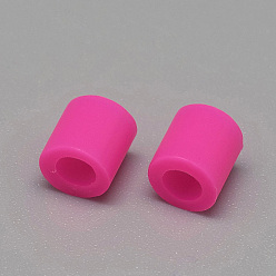 Magenta PE Fuse Beads, DIY Melty Beads, Tube, Magenta, 5x5mm, Hole: 3mm, about 8000pcs/500g