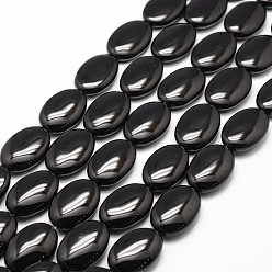 Black Onyx Natural Black Onyx Beads Strands, Grade A, Dyed & Heated, Oval, 25x18x7mm, Hole: 1.5mm, about 16pcs/strand, 15.16 inch~15.35 inch