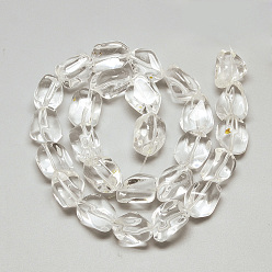 Quartz Crystal Natural Quartz Crystal Beads Strands, Rock Crystal Beads, Nuggets, 15~22x13~15x10~13mm, Hole: 1.5mm, about 22pcs/strand, 15.7 inch
