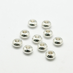 Platinum Brass Spacer Beads, Rondelle, Platinum, 5x3mm, Hole: 2mm