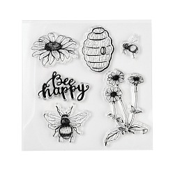 Bees Пластиковые штампы, для diy scrapbooking, фотоальбом декоративный, изготовление карт, штампы, пчелы, 105x105x3 мм