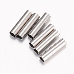 Stainless Steel Color 304 Stainless Steel Tube Beads, Stainless Steel Color, 15x2.5mm, Hole: 2mm