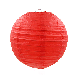 Orange Red Paper Ball Lantern, Round, Orange Red, 25cm