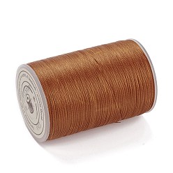 Chocolat Ficelle ronde en fil de polyester ciré, cordon micro macramé, cordon torsadé, pour la couture de cuir, chocolat, 0.3~0.4mm, environ 174.98 yards (160m)/rouleau