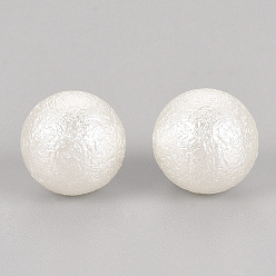 Creamy White Imitation Pearl Acrylic Beads, Undrilled/No Hole, Matte Style, Round, Creamy White, 5mm
