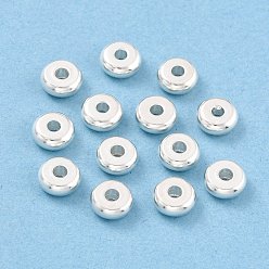 Silver 304 Stainless Steel Spacer Beads, Flat Round, Silver, 8x2.5mm, Hole: 1.8mm