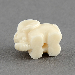 Cornsilk Dyed Elephant Synthetic Coral Beads, Cornsilk, 10x15x9.5mm, Hole: 2mm