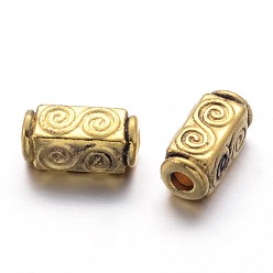 Antique Golden Tibetan Style Beads, Zinc Alloy Beads, Antique Golden Color, Lead Free & Cadmium Free, Cuboid, Size: about 10.5mm long, 5mm wide, 5mm thick, hole: 2.5mm
