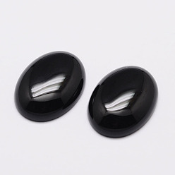 Black Agate Oval Natural Black Agate Cabochons, 40x30x7mm