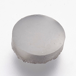Silver Resin Imitation Druzy Quartz Cabochons, Flat Round, Silver, 10x3~4mm