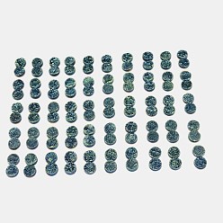Прусский Синий Гальванизирует естественно druzy кристально кабошоны, плоско-круглые, окрашенные, берлинская лазурь, 8x3~6 мм