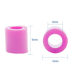 Fuchsia 1 Box 5mm Melty Beads PE DIY Fuse Beads Refills for Kids, Tube, Fuchsia, 5x5mm, Hole: 3mm, about 500pcs/box