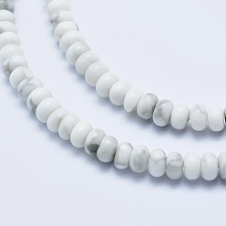 Howlite Natural Howlite Beads Strands, Rondelle, 4~4.5x2~3mm, Hole: 1mm, about 160pcs/strand, 15.7 inch(40cm)