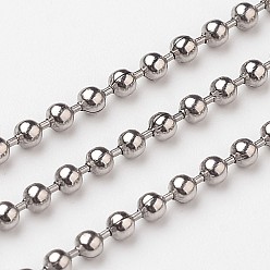 Stainless Steel Color 304 Stainless Steel Ball Chains, with Spool, Stainless Steel Color, 2mm, about 164.04 Feet(50m)/roll