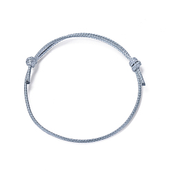 Gris Ardoise Bracelet en fils de polyester ciré coréen faire, gris ardoise, diamètre réglable: 40~70 mm