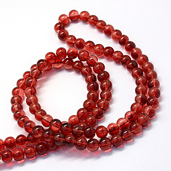Brique Rouge Cuisson peints en verre transparent brins de perles rondes, firebrick, 4.5~5mm, Trou: 1mm, Environ 210 pcs/chapelet, 31.4 pouce