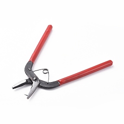 Red Carbon Steel Jewelry Pliers, 1mm Small Hole Punch Pliers, Red, 15.5x11x1cm