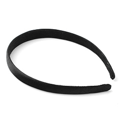 Black Plastic Hair Bands, with Cloth Covered, Black, 100mm