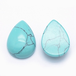 Turquoise Synthétique Cabochons turquoises synthétiques, larme, 25x18x7mm