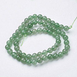 Green Aventurine Natural Green Aventurine Beads Strands, Round, 6mm, Hole: 0.8mm, about 60~61pcs/strand, 15~16 inch