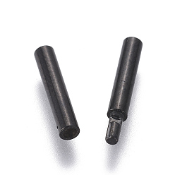 Gunmetal 304 Stainless Steel Bayonet Clasps, Column, Gunmetal, 20x2mm, Hole: 1mm