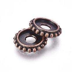 Red Copper Alloy Spacer Beads, Cadmium Free & Nickel Free & Lead Free, Rondelle, Red Copper, 10x2mm, Hole: 3mm
