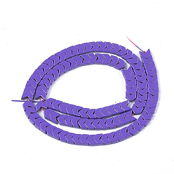 Blue Violet Spray Painted Non-magnetic Synthetic Hematite Beads Strands, Arrow/Chevron, Blue Violet, 5.5x6x2mm, Hole: 0.7mm, about 107pcs/strand, 16.1 inch