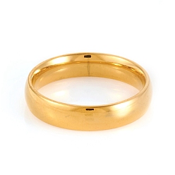 Golden 201 Stainless Steel Plain Band Rings, Golden, Size 5, Inner Diameter: 16mm, 4mm