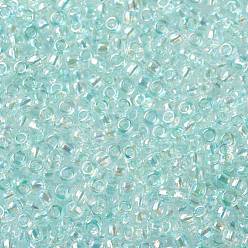 (170) Blue Topaz Dyed Transparent Rainbow Toho perles de rocaille rondes, perles de rocaille japonais, (170) arc-en-ciel transparent teint par topaze bleue, 11/0, 2.2mm, Trou: 0.8mm, environ5555 pcs / 50 g