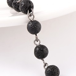 Gemstone La main de perles de pierres précieuses chaînes de colliers bracelets faisant, avec épingle à oeil en laiton de ton bronze, non soudée, 39.4 pouce, Environ 84 pcs/chapelet