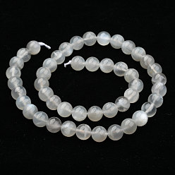 White Moonstone Naturelles perles pierre de lune blanc brins, ronde, 8mm, Trou: 1mm, Environ 50 pcs/chapelet, 15.7 pouce (40 cm)