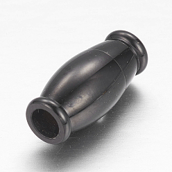 Черный Цвет Металла Корпус 304 магнитные застежки из нержавеющей стали с клеевыми концами, металлический черный , 14x6.5 мм, отверстие : 3 мм