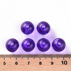 Blue Violet Transparent Acrylic Beads, Round, Blue Violet, 12x11mm, Hole: 2.5mm, about 566pcs/500g