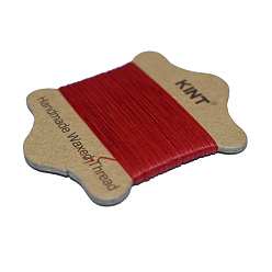 Rouge Foncé Cordon en nylon ciré, rouge foncé, 0.45mm, environ 21.87 yards (20m)/carte