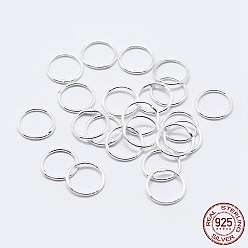 Серебро 925 круглые кольца из серебра, паяные кольца, Замкнутые кольца для прыжков, серебряные, 18 датчик, 8x1 мм, внутренний диаметр: 6 мм, Около 50 шт / 10 г