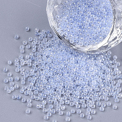 Light Steel Blue 12/0 Imitation Jade Glass Seed Beads, Luster, Dyed, Round, Light Steel Blue, 2mm, Hole: 1mm, about 40000pcs/bag