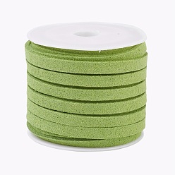 Green Yellow Faux Suede Cord, Faux Suede Lace, Green Yellow, 5x1.5mm, about 5.46 yards(5m)/roll, 25rolls/bag