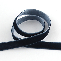 Prussian Blue 1/4 inch Single Face Velvet Ribbon, Prussian Blue, 1/4 inch(6.5mm), about 200yards/roll(182.88m/roll)